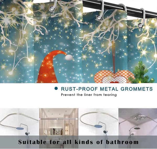 4-pack Julduscharset med Glowing-effekt och halkfria mattor