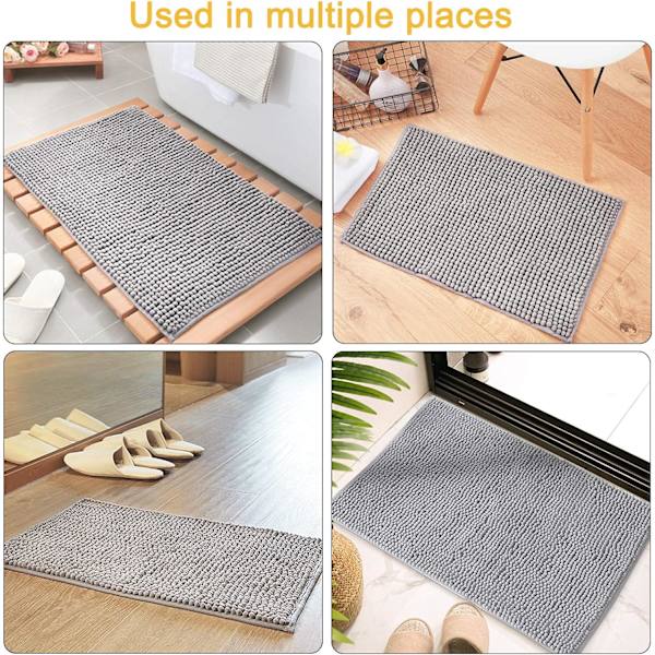 Bademåtte, 50 x 80 cm Skridsikker Højbunks Mikrofiber Bademåtte, Maskin