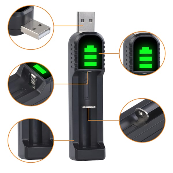 2 st USB-laddningsbara DXGHC