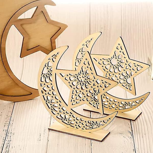 Dewenwils Set med 2 trprydnader Ramadan Dekoration D DXGHC