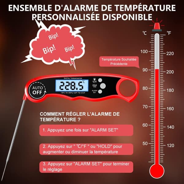 Kökstermometer, Instant Läsning Kocktermometer, Digital Th