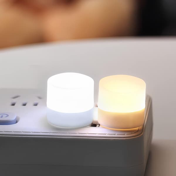 LED nattlys, Mini USB-lampe, Plug-in, Energibesparende, Ideell