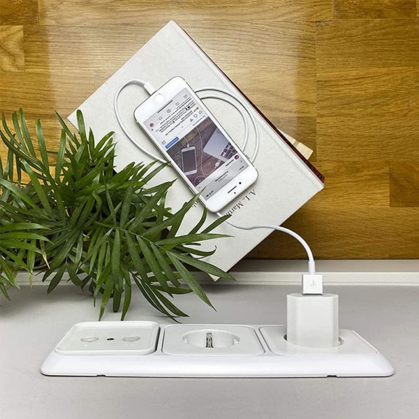 2-pakks USB hurtiglader, USB-pluggadapter, universell reise-USB W