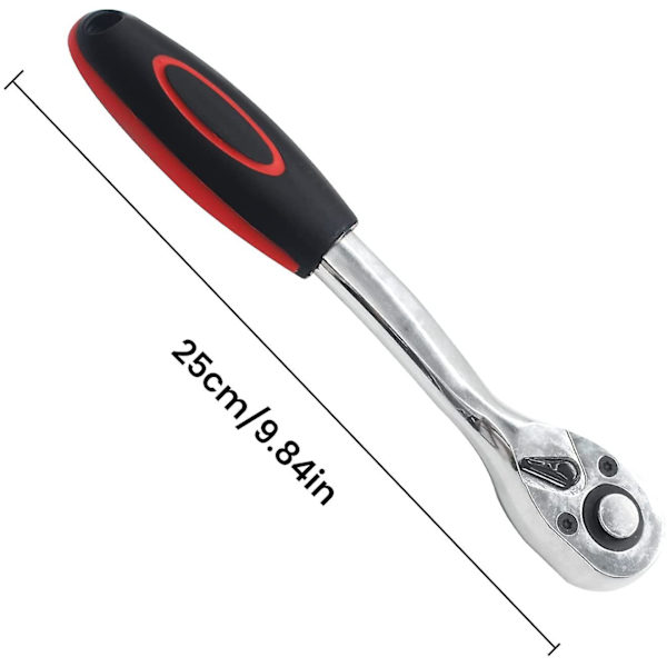 Vändbar Ratsch 1/2\" Rotationsratchet med 72 CV Stål Tänder