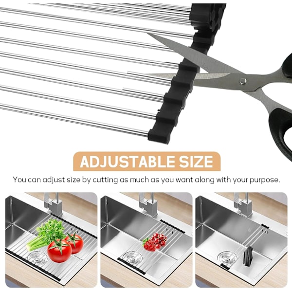 Foldbar Oppvaskstativ 48*23.5cm Hjørne Oppvaskstativ STAINLESS STE