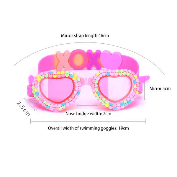1 stk. Børnesvømmebriller til piger og drenge - Sjov svømmebrille til småbørn - Øjenbeskyttelse til børn (Vandmelon smiley-ansigt)