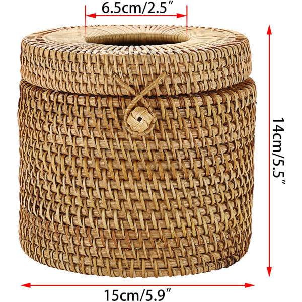 (15 x 14 cm, natur) Förvaringslåda i rotting för pappershanddukar, ansiktsvävnader