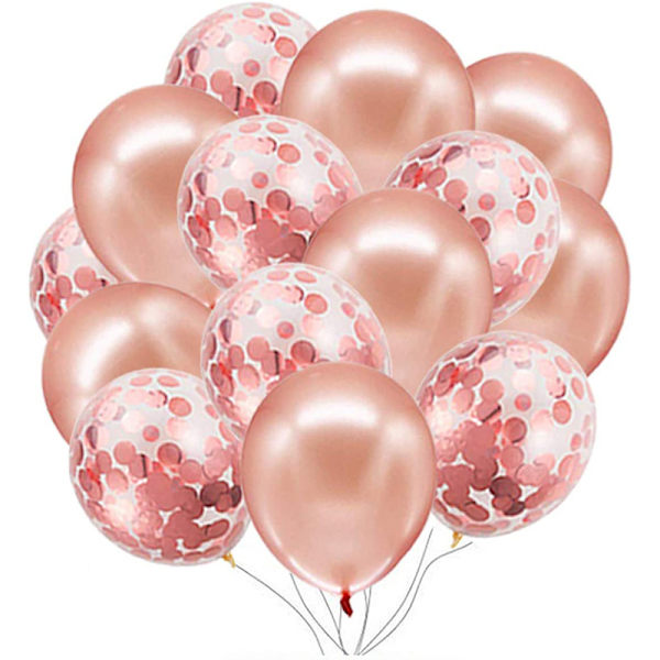 Roseguld 18 År Gammel Digital Ballon Sæt Regn Gardin Swallowta