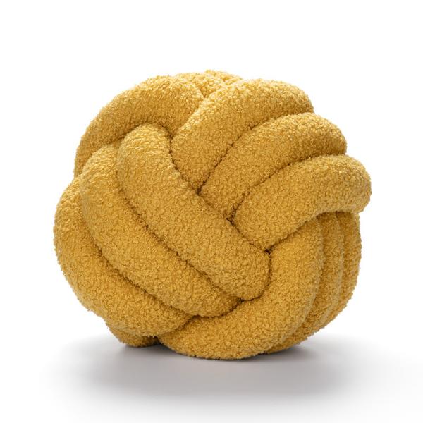 Handvävd knuten bollkudde, Lamm Sammet Rullkudde, Soffa Kudde