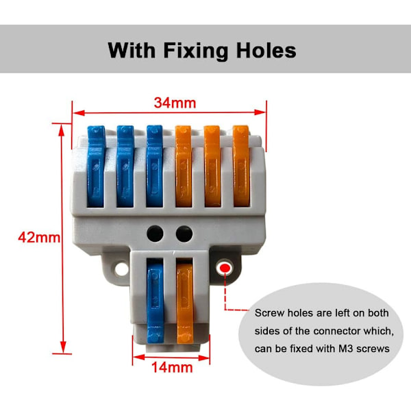 Lever-Nut Trådkopplingar, 2 in 6 ut 8 Port Ledare Kompakt Wi