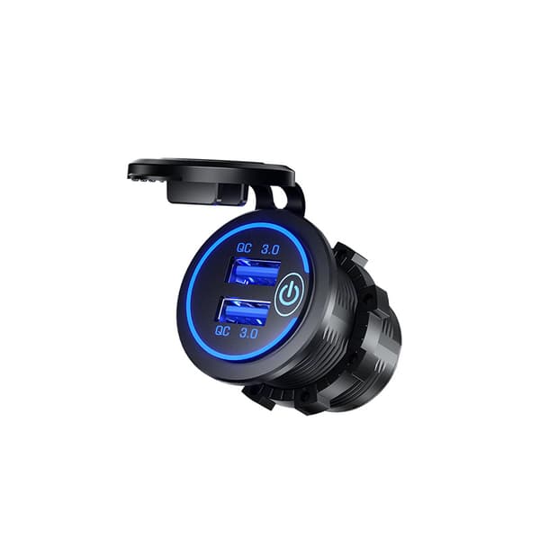 Snabbladdning 3.0 dubbel USB-laddare uttag vattentät 36W 12V 24V