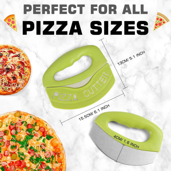 Pizzaskærer med Beskyttelsesdæksel, Pizzaskærer, Halvmåne Pizza