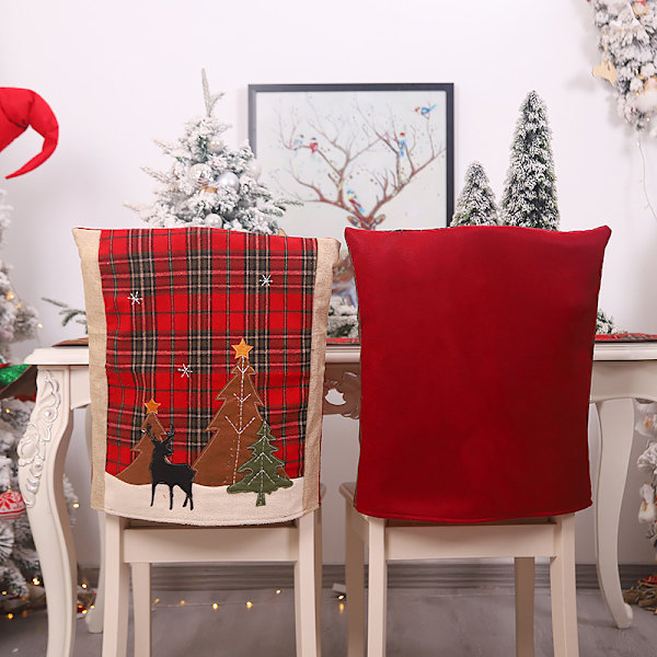 2 stk. Julepynt Skovtartan Stol Sæt Elg Post