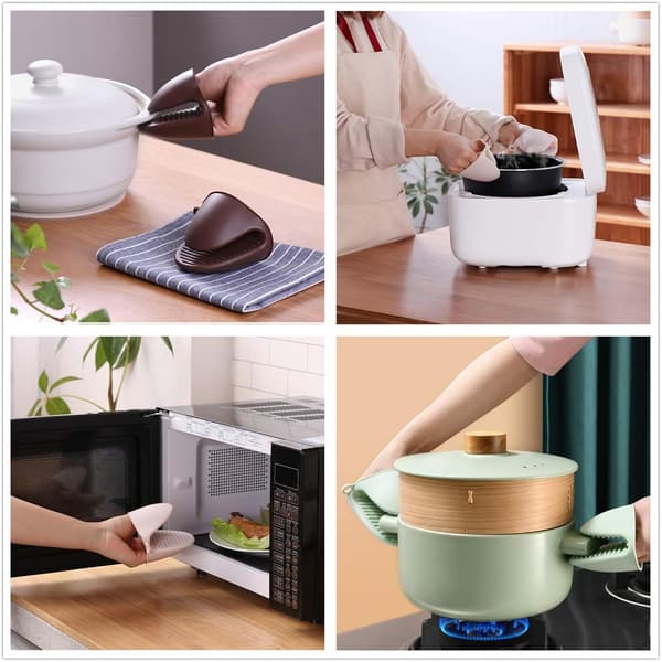 Tykke Silikonovner Hansker Varmebestandig for Baking, Matlaging, BBQ