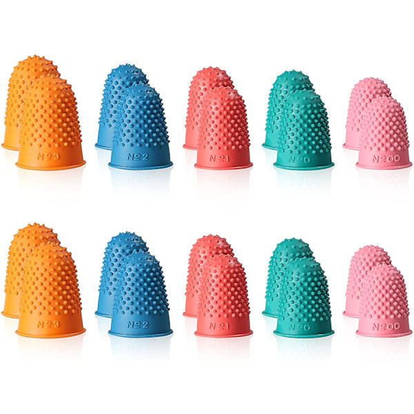 Gummifingertæpper Fingerbeskyttelse Anti-Slip Fingerdæksel 20 stk Finger