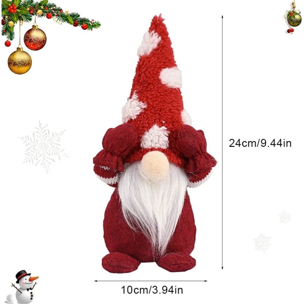 2 stycken jultomtar, Mini tomtedockor, Plysch svensk juldekoration, Tomtedocka ornament, Används för