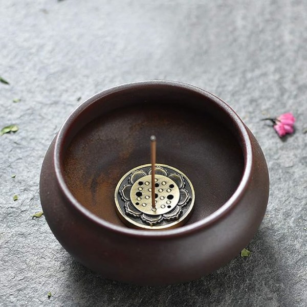 Tuoksukeppiä teline sinkkiseos Lotus tuhkan kerääjä, Vintage DXGHC