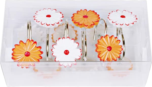 Rostfria Dekorativa Duschdraperihakar i Resin Rosform