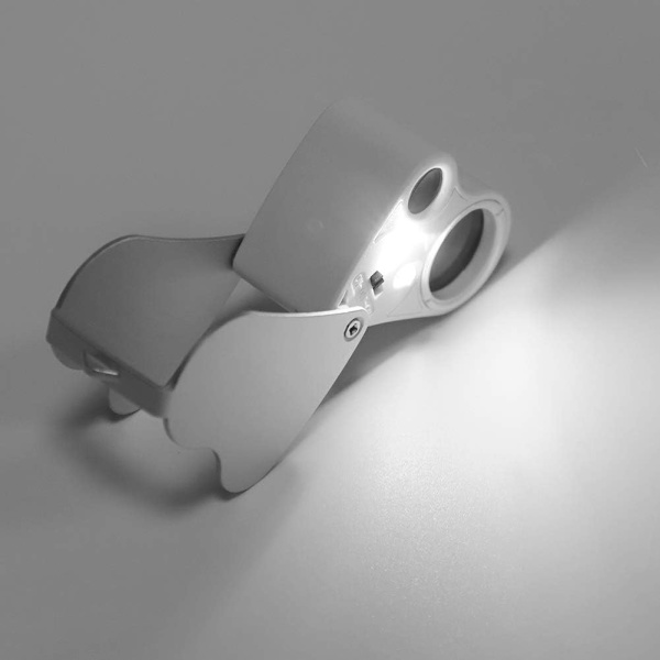 Foldbar Lommeforstørrelsesglas Bærbar Oplyst Læseforstørrelsesglas med