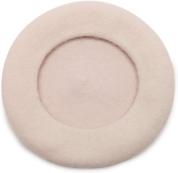 Dame Ullfransk Beret Beanie Skullcap Vinterhatt Slouchy Cap-C
