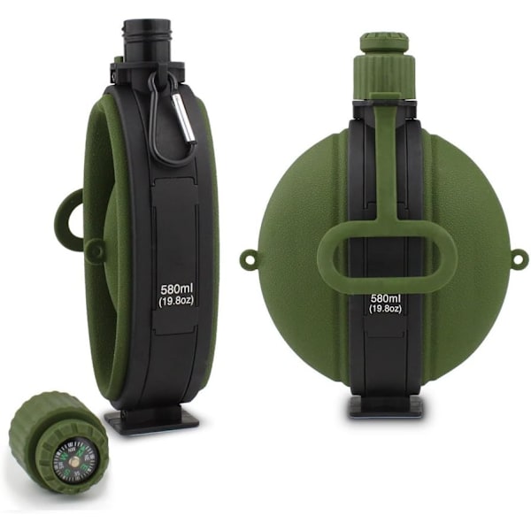 580ML/19.8OZ Vikbar Militär Vattenflaska Fällbar Vattenkokare