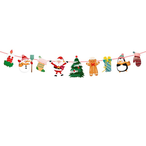 3 Styk Nye Juletrækflag, Jule Snefnug Jul
