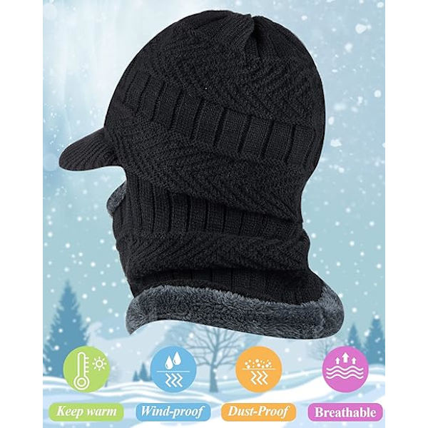 2 stk Vinterstrikket Balaclava Hette Varmt Sykling Ansiktsdeksel DXGHC