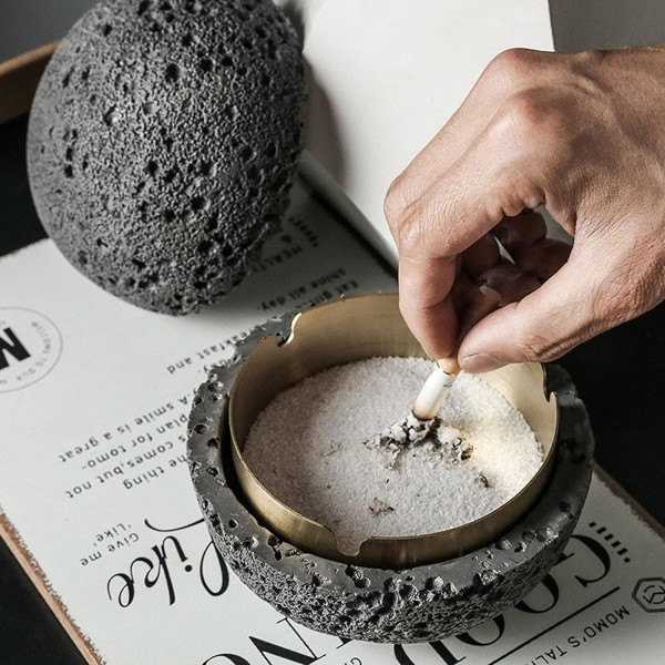 Imitation Planet Ashtray, Kreativ Ashtray (ø X H) - 12.5 X 11.2