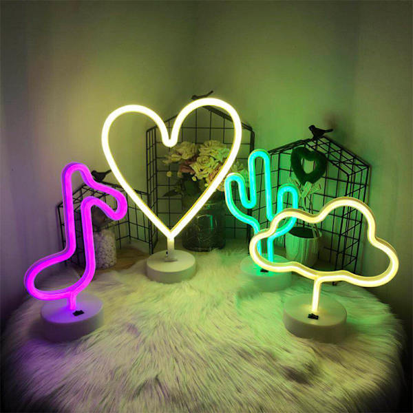 Neon-skylt med kokosnötsträd, batteridriven, för vardagsrum, sovrum, hall