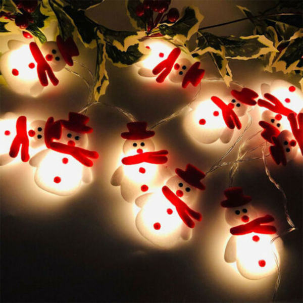 1,5 m 10 LED-lampor Julsnögubbe LED-ljusslinga Jul