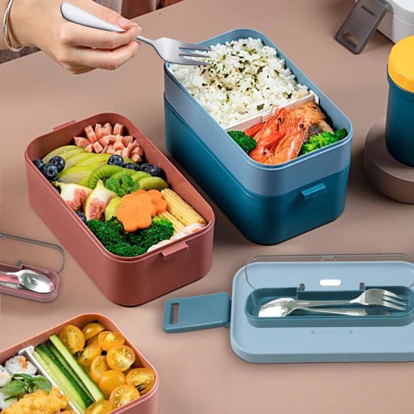 Isolerad Lunchbox, -1600ML, Lunchbox med Bestick, Läckagesäker DXGHC