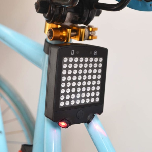 （Sort）Universal cykellygte 64 LED'er Trådløse blinklys LED