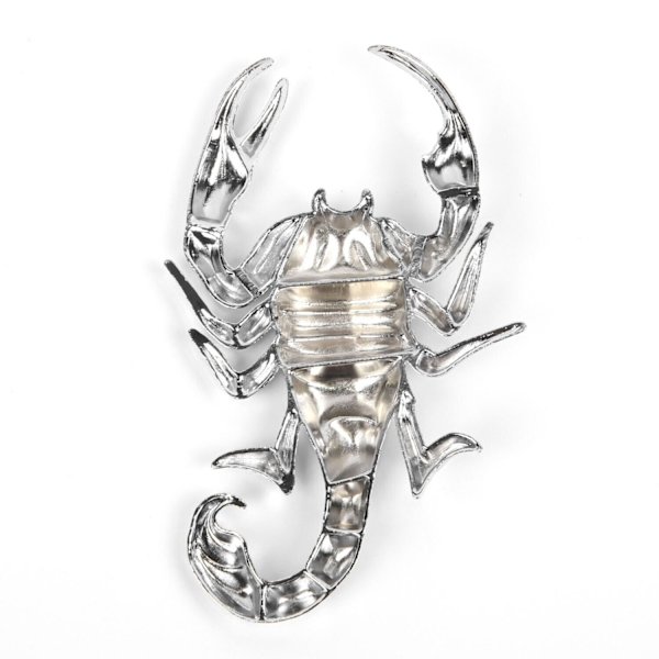 1 stk. Krom Metal Badge Emblem Sølv Skorpion 3D Bil Bagklap