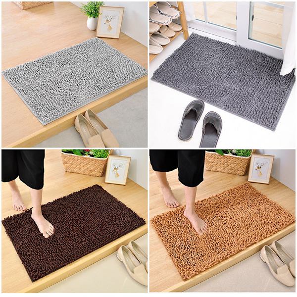 (sølvgrå) 50*80cm ekstra blød Pludsbath- og brusebadsmåtte, th