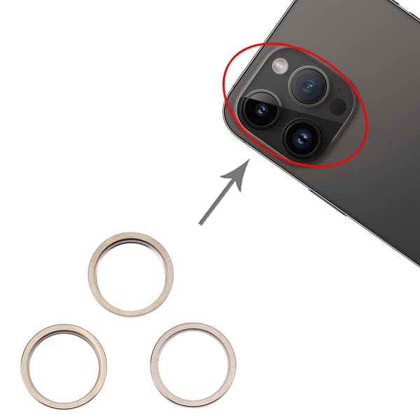 För Iphone 14 Pro Max 3st Bakre Kamera Metallskyddsring DXGHC