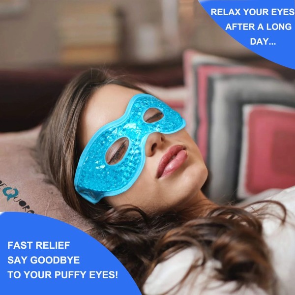 2ST Gel Eye Mask Återanvändbar Hot Cold Therapy Gel Bead Eye Mask