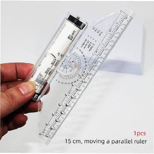 Rullande linjal för mätning, parallella linjaler, 15 cm, balanslinjal