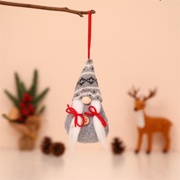 Tomte Julpynt Set om 8, Handgjorda Svenska Tomtar i Plysch