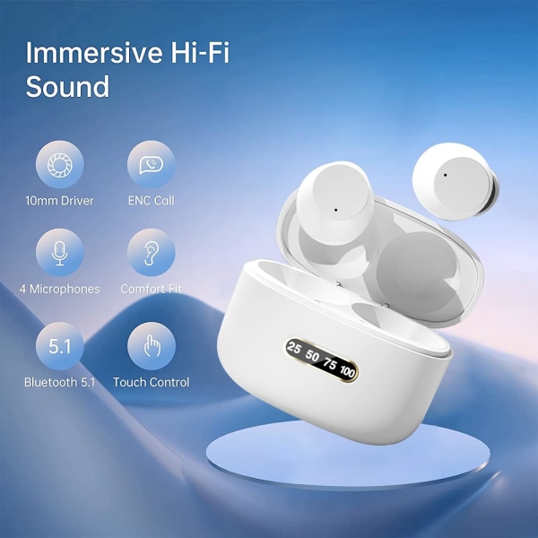 Trådlösa Bluetooth-hörlurar, Bluetooth 5.1 Vattentäta Sport Hi