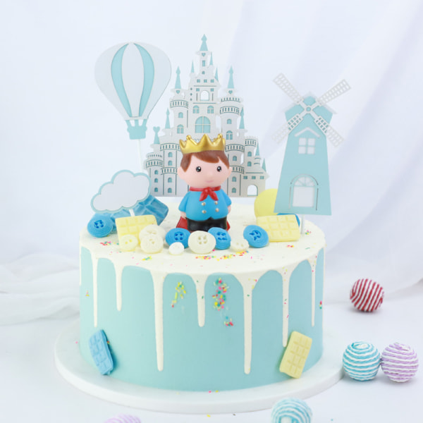 tecknad grattis på födelsedagen tårta dekoration söt prinsessa slott ballo