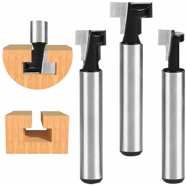 8mm T-spår Fräs, T-spår Fräsform Fräs, 3 st (7.9