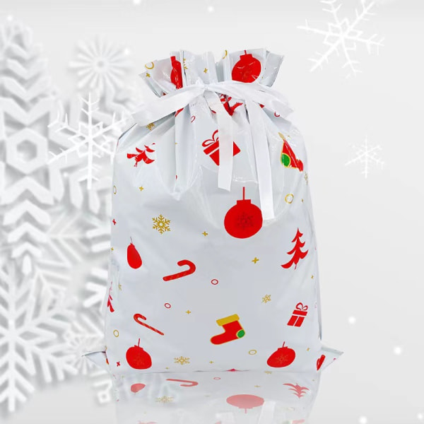 25 stk julegavegodteripose Julenissen Snørepose