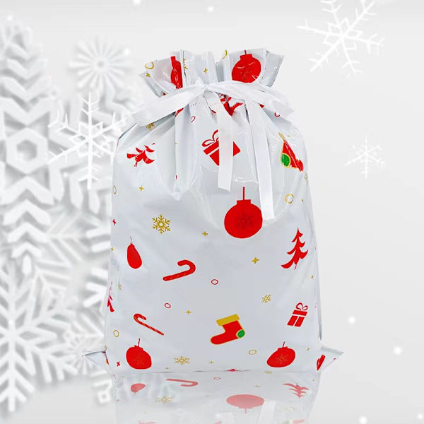 25 stycken julklappspåsar med snöre, tomte