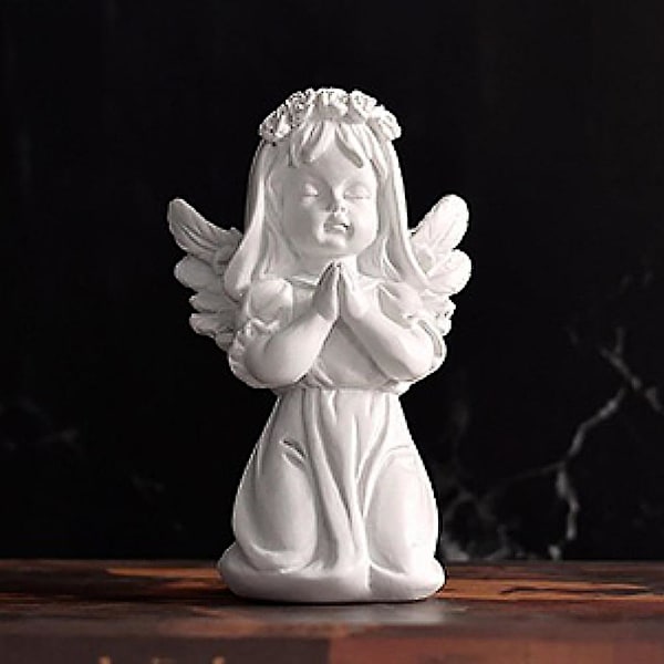 Engel Statue Kunst Dekorationer Bøn Kerub Harpiks (pige)