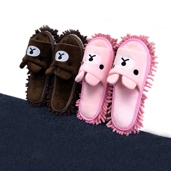 1 Pair Detachable Mop Slippers Shoes Microfiber Chenille Soft Com