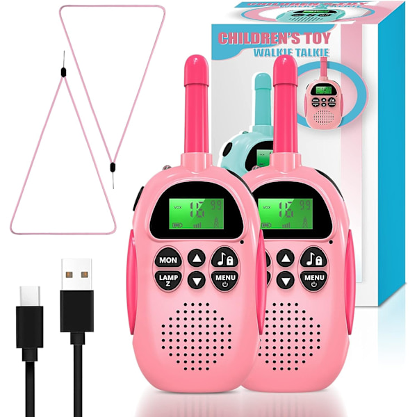 Walkie Talkie til Børn, Legetøj Aldre 3-12 Genopladelig Walkie Talkie