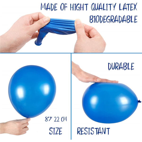 100 stk hvite Globos Colored Surtidos 20-25cm biologisk nedbrytbart stoff på spansk, Globos for festivaler, kropper, Reuni
