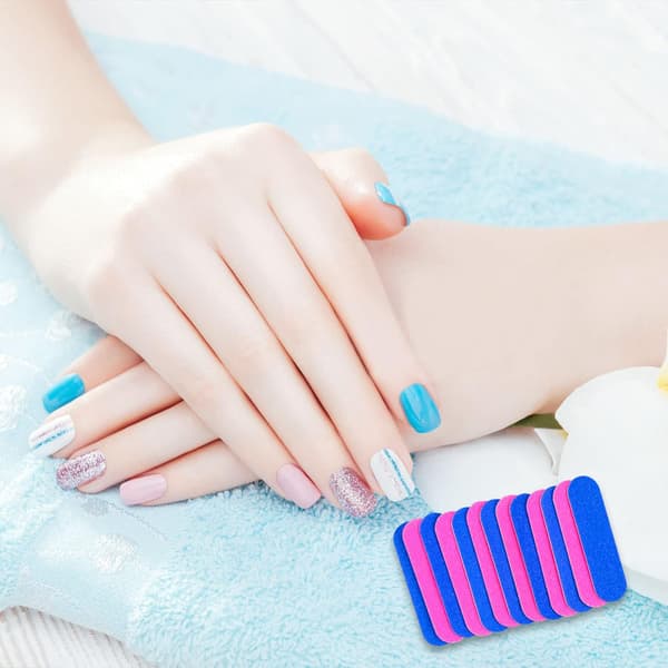 100-pack Nagelfilsset Engångs Mini Nagelfil Dubbelsidig Fil
