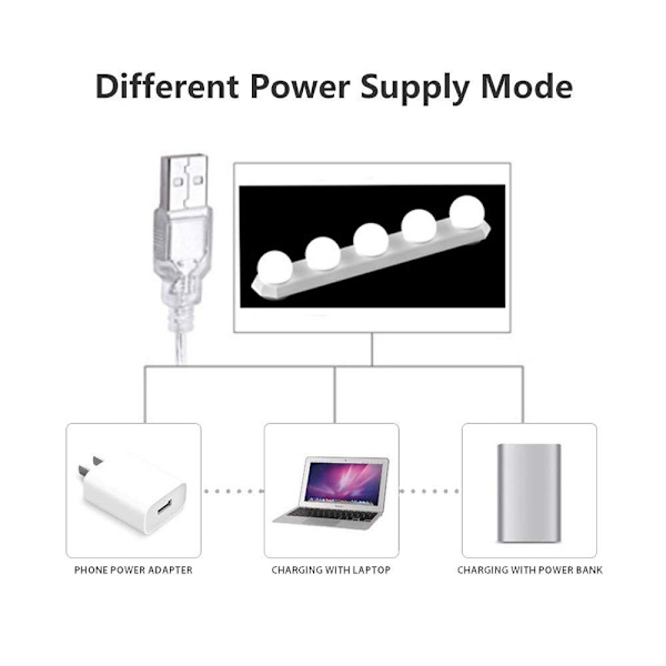 LED-peilivalo - 5 LED-lamppua - Hollywood-tyyli - Peilivalo -