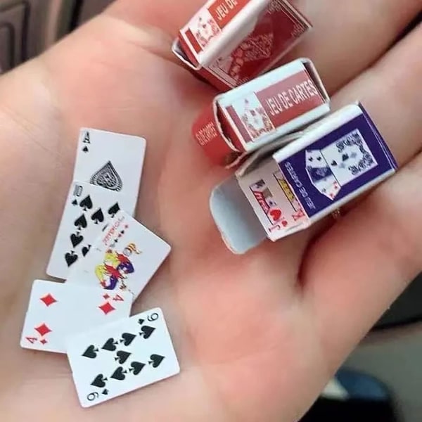 Mini Poker - 54 Card Travel Game, Poker Cute Mini Doll House 1:12